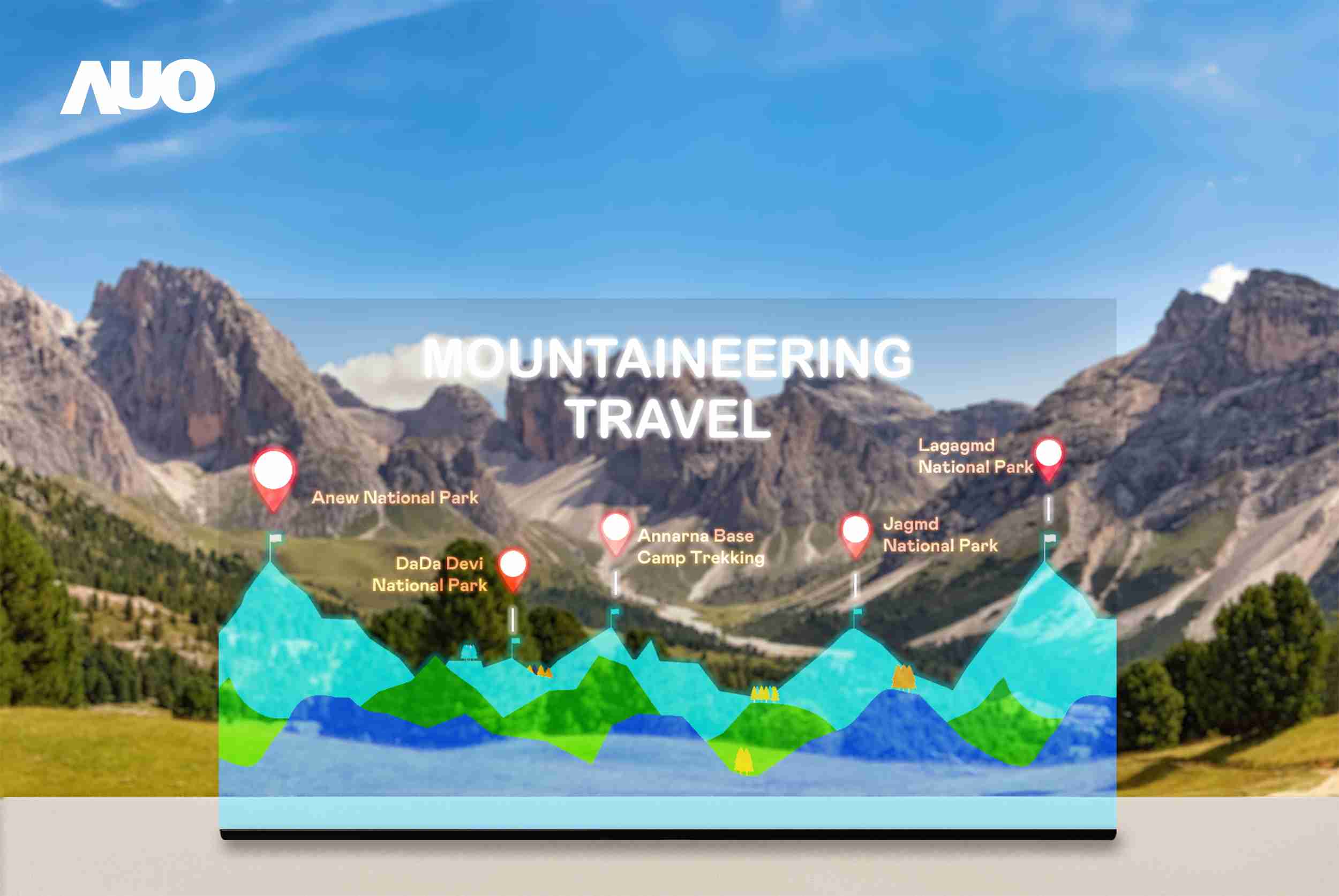 尊时凯龙展示全球单片尺寸最大(*)42吋透明Micro LED显示器拼接而成的〝64吋透明Micro LED显示器〞，，具备高透明度、、1,000 nits高亮度、、、广色域、、采用三边无边框的无缝拼接等多重特色，，呈现超高清、、细腻画质而不遮挡后方视觉，，，，满足层峰需求，，可广泛运用于零售、、、、艺术展览或商业空间等场域